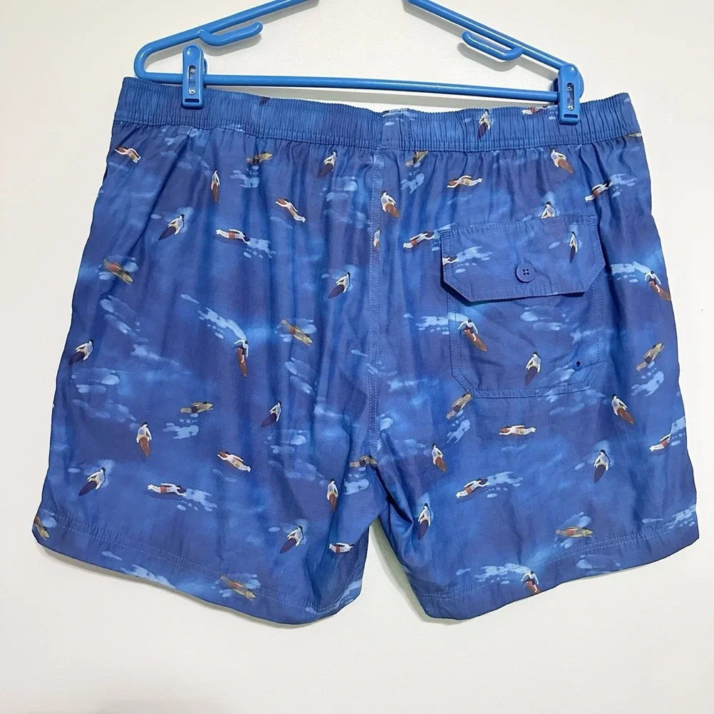 Fat Face Men's Swim Trunk Blue‎ Swim Shorts Blue Sz 2XL Beach Surfer Vacation